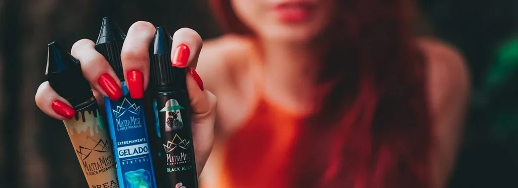 Stuck e-liquid bottle on a kitchen counter