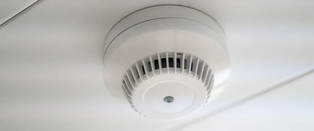 Smoke detector on a ceiling