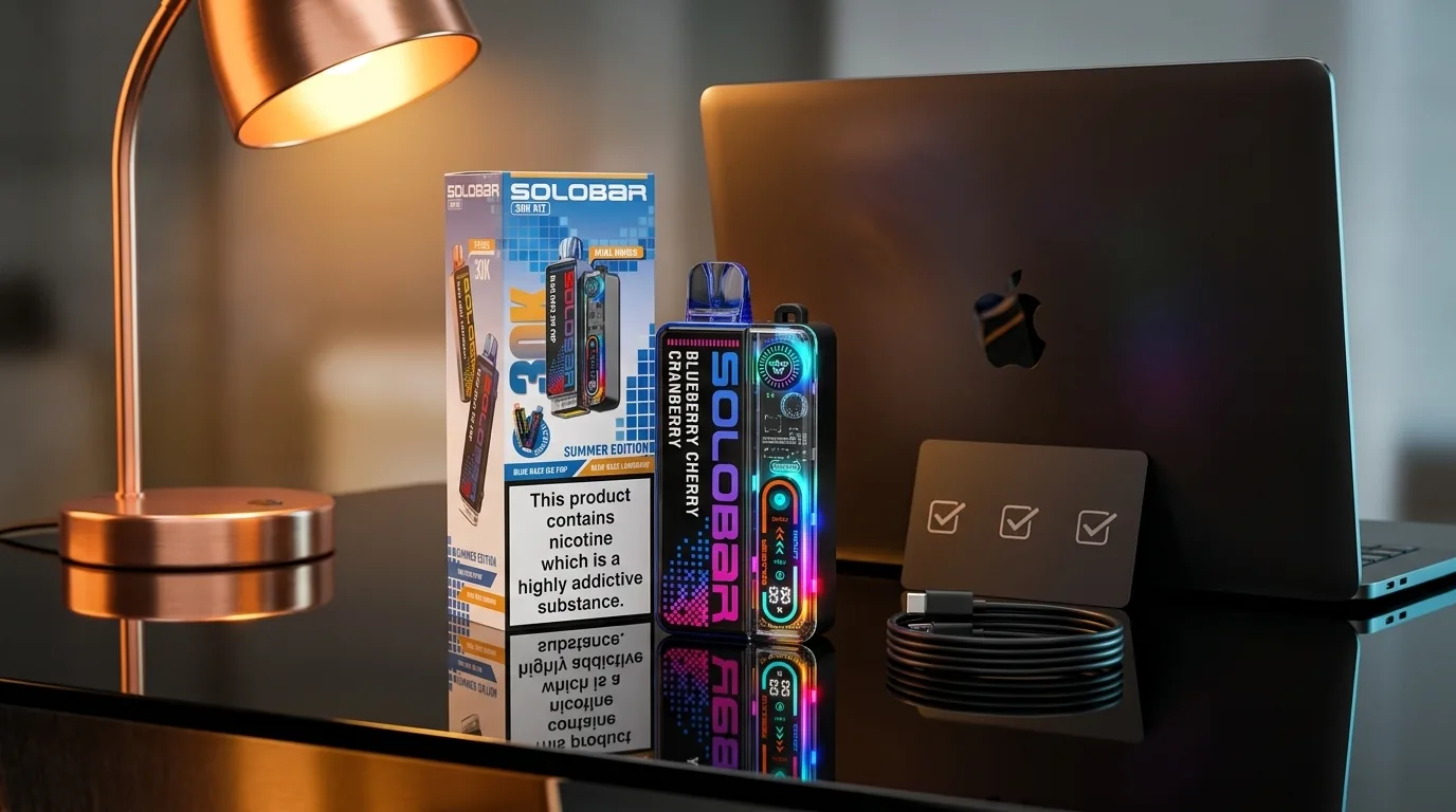 Adult buyer checklist setup for Solobar Boost 30K pod kit details