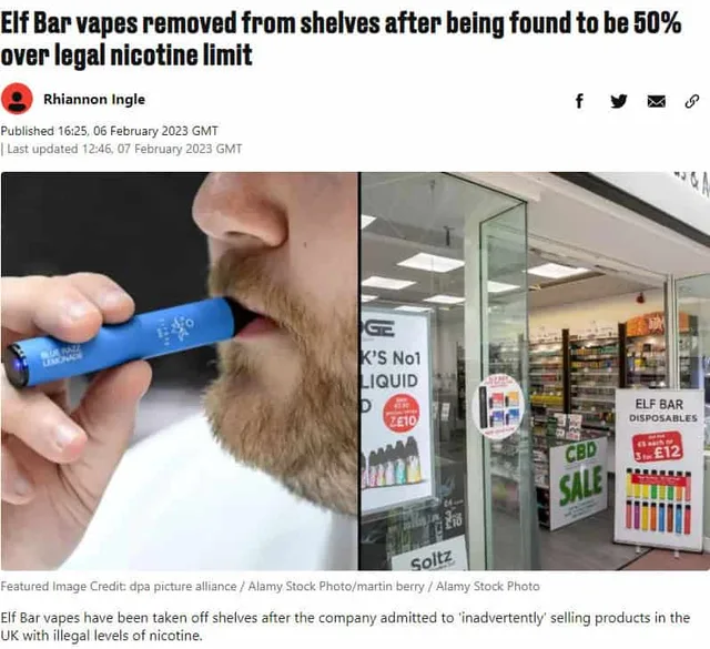 Lad Bible vape misinformation headline