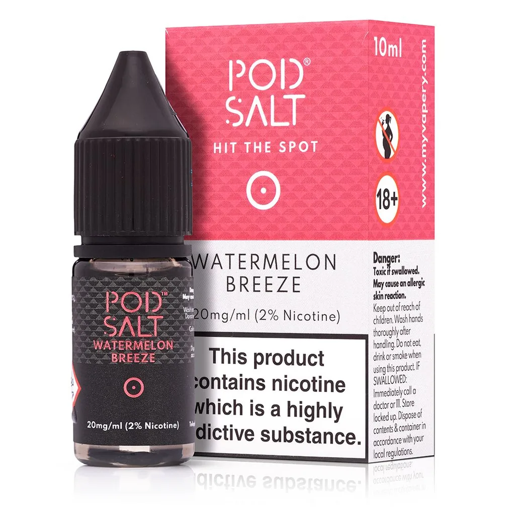 Watermelon Breeze Nic Salt E-Liquid by Pod Salt