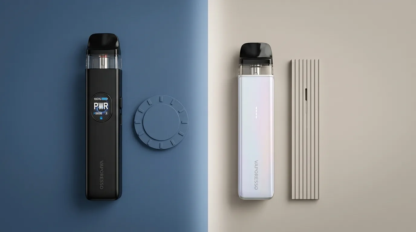 Vaporesso XROS 5 and XROS 5 Mini shown as a control versus simplicity comparison.