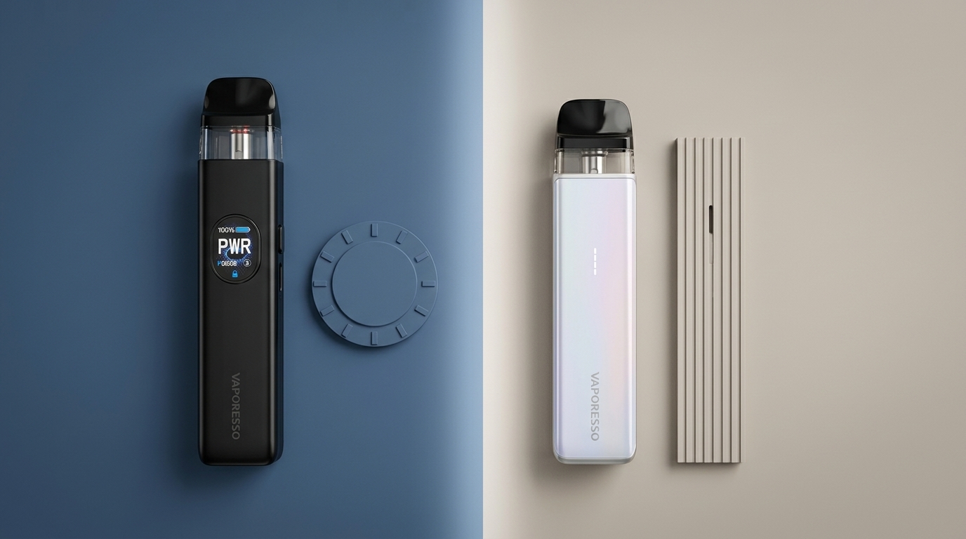 Vaporesso XROS 5 and XROS 5 Mini shown as a control versus simplicity comparison.