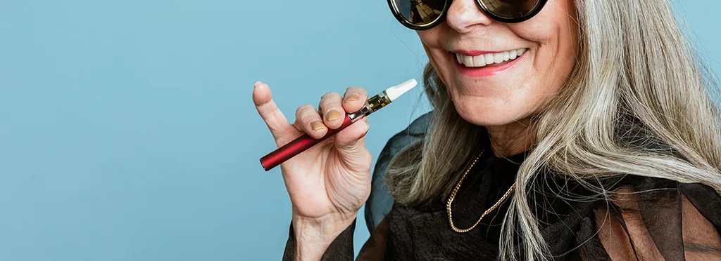 CBD Cartridge attached to vape battery
