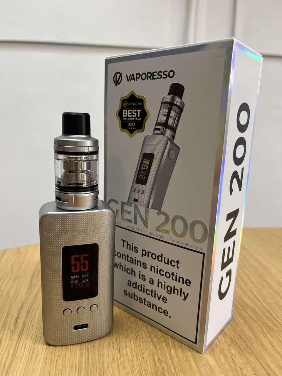 Vaporesso Gen 200 and box
