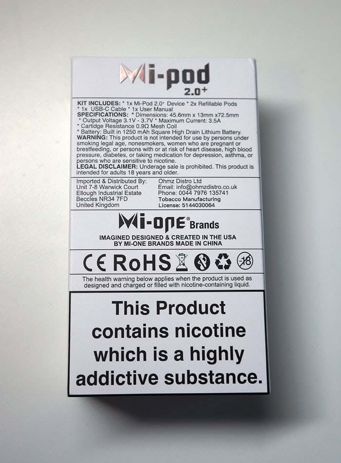 Mi-Pod 2.0+ box back