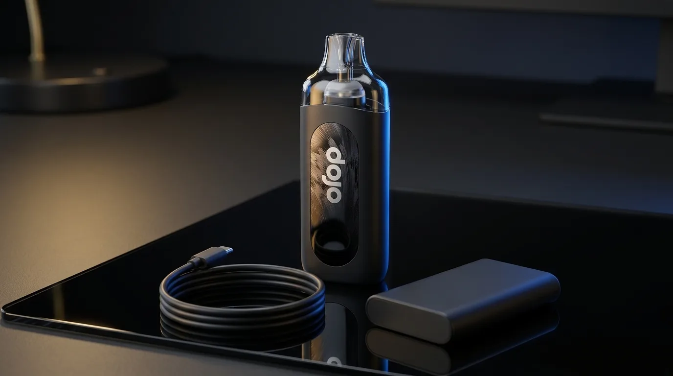 DOJO Blast 30K Pro device beside an unmarked USB-C charging cable