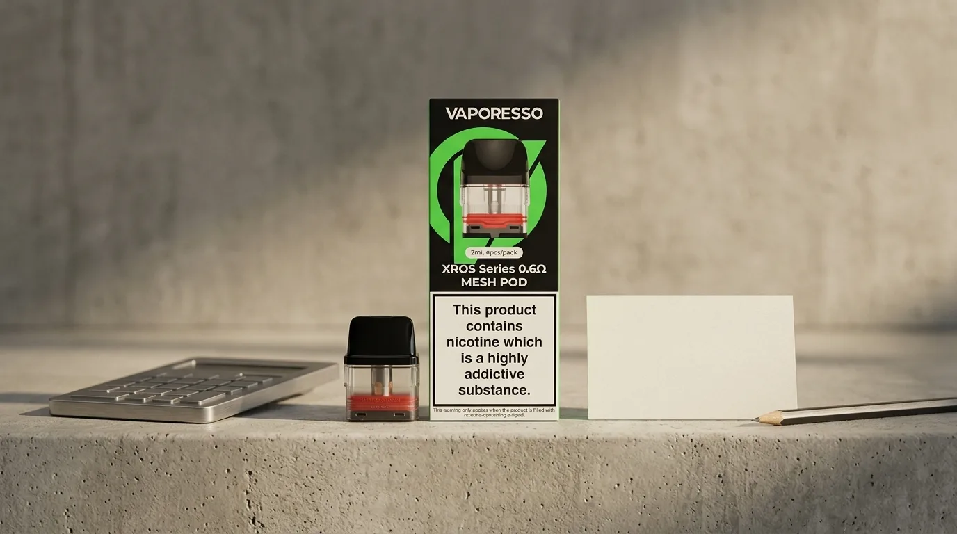 Vaporesso XROS replacement pods arranged for an ongoing cost comparison.