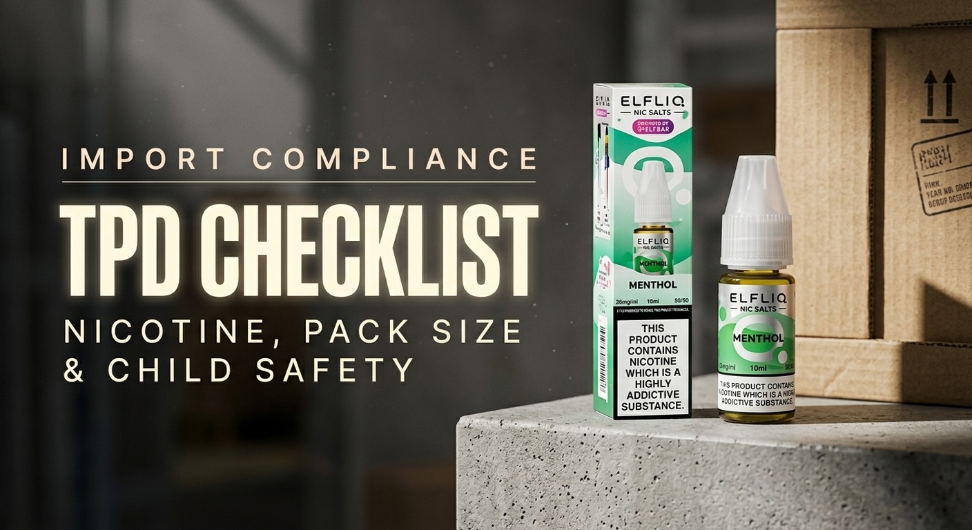 TPD Imported E-Liquid Checklist: Nicotine Strength, Pack Size and Child Safety