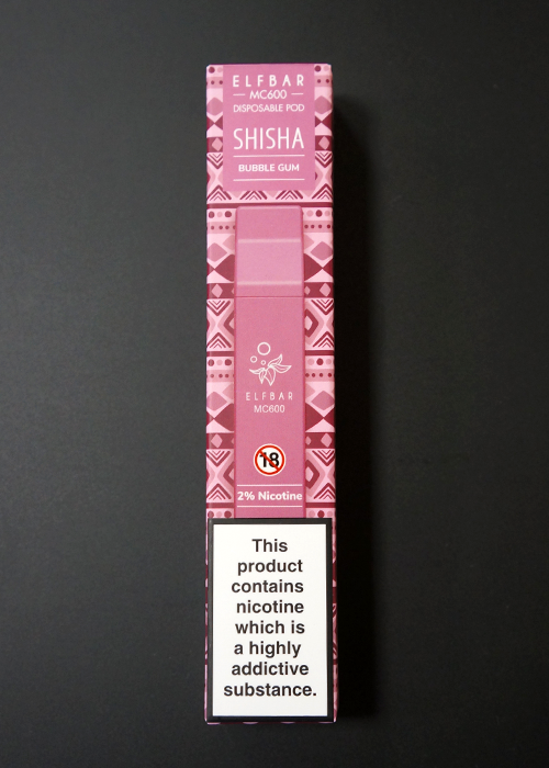 Bubble Gum Elf Bar Shisha MC600 Disposable Vape