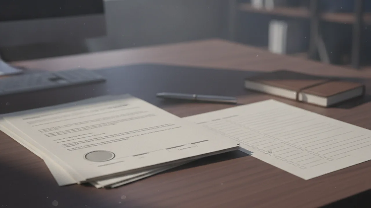 Compliance desk with separate generic US regulatory paperwork and a UK rules checklist for a vaping regulation explainer