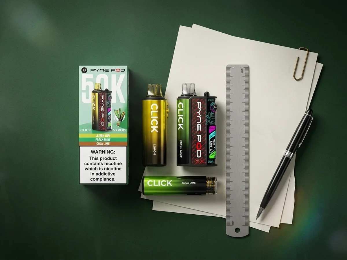 Pyne Pod Click 50K kit with ruler, blank paperwork and pen for UK 2ml and 10ml rule checks