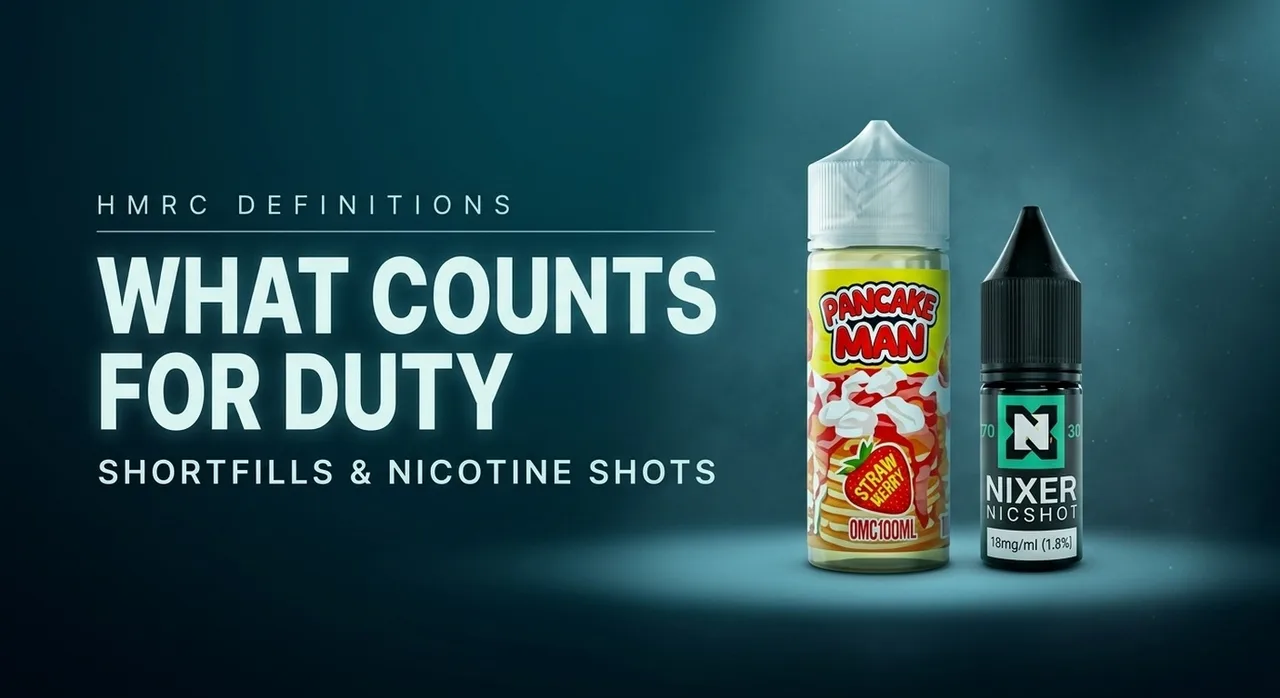 HMRC vaping-product definitions for UK retailers: shortfills, nicotine shots and mixed liquids