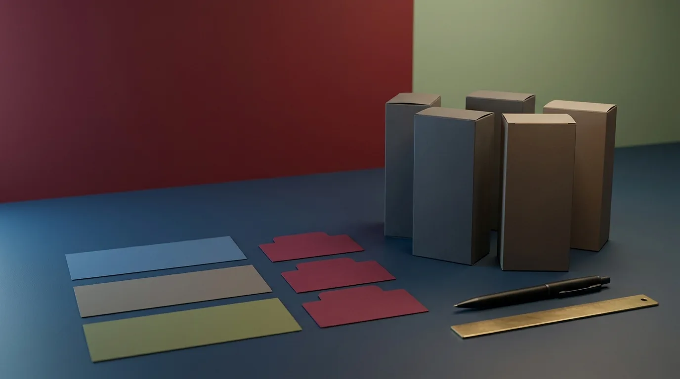 Adult vape retail advertising audit scene with blank folders and product props.