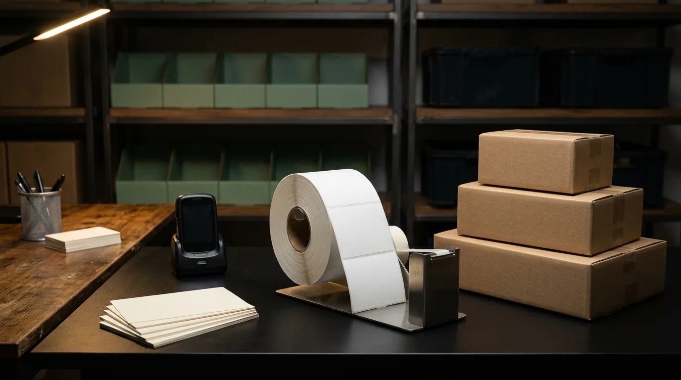 Blank retail stock labels and cartons prepared for vape compliance record checks