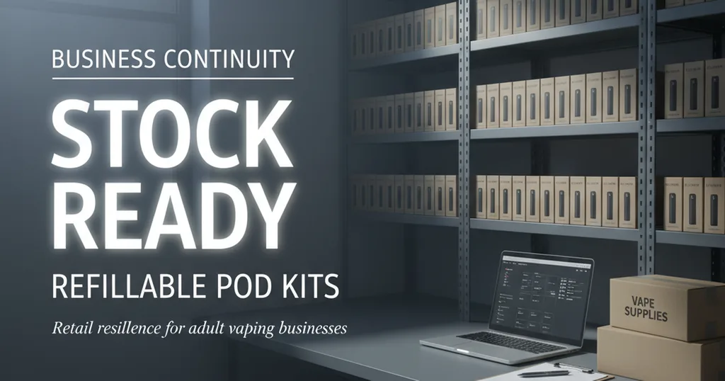Business continuity for refillable pod kit stock in post-disposable UK retailing