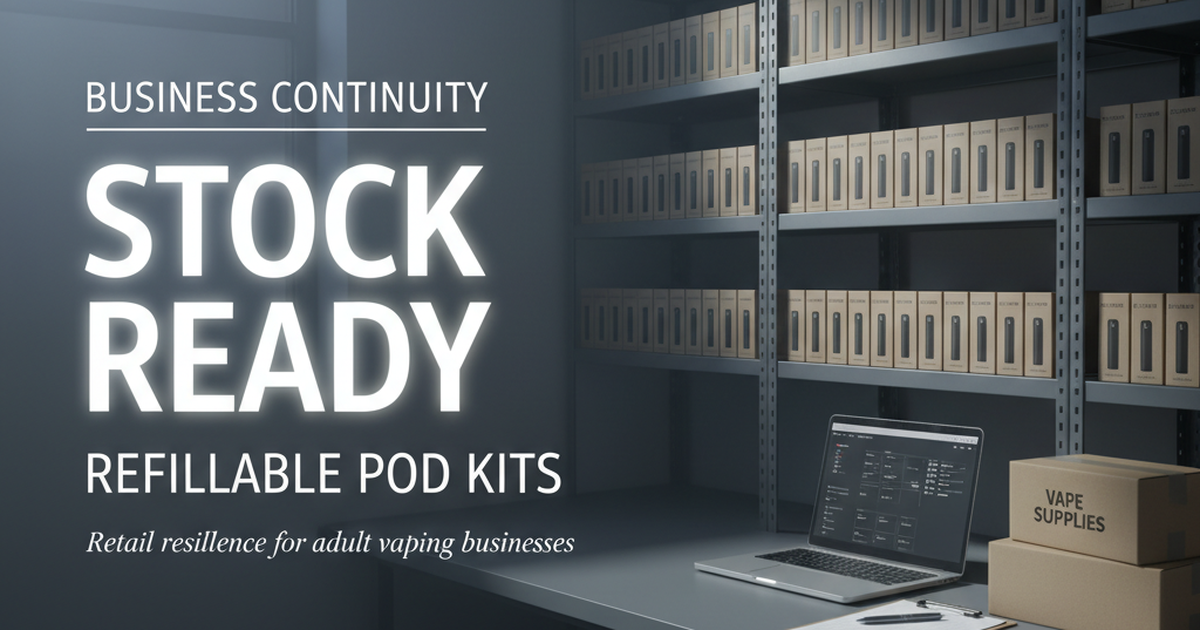 Business continuity for refillable pod kit stock in post-disposable UK retailing