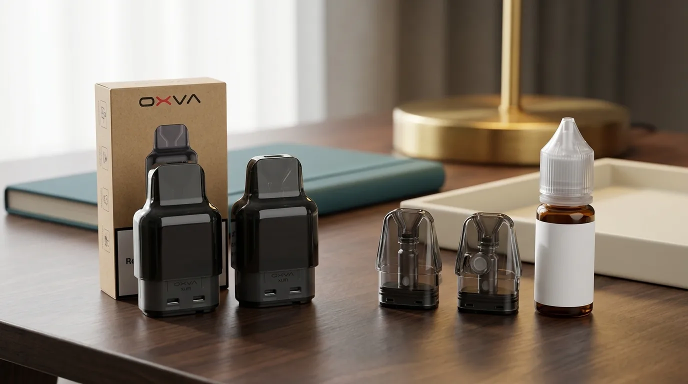Prefilled XLIM-style cartridges compared with refillable pods and a plain 10ml e-liquid bottle