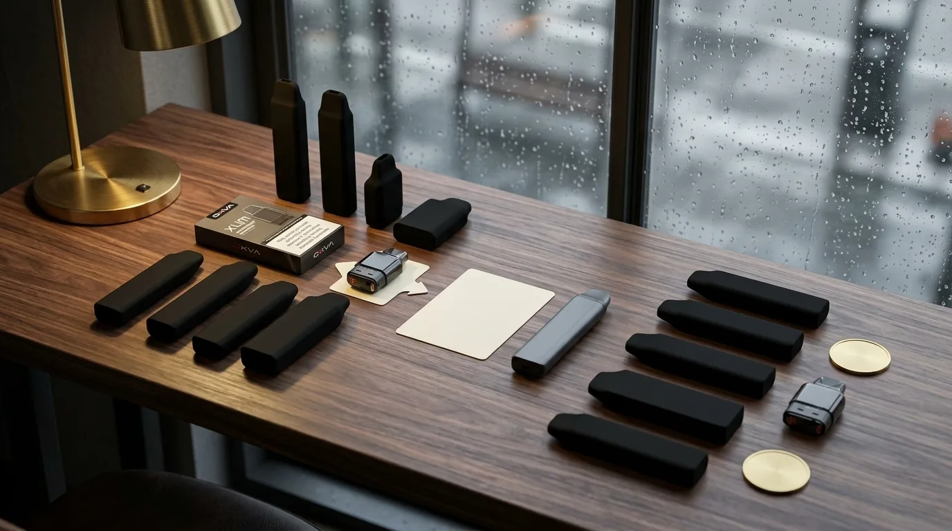XLIM-style pod devices and prefilled cartridges arranged for a compatibility check