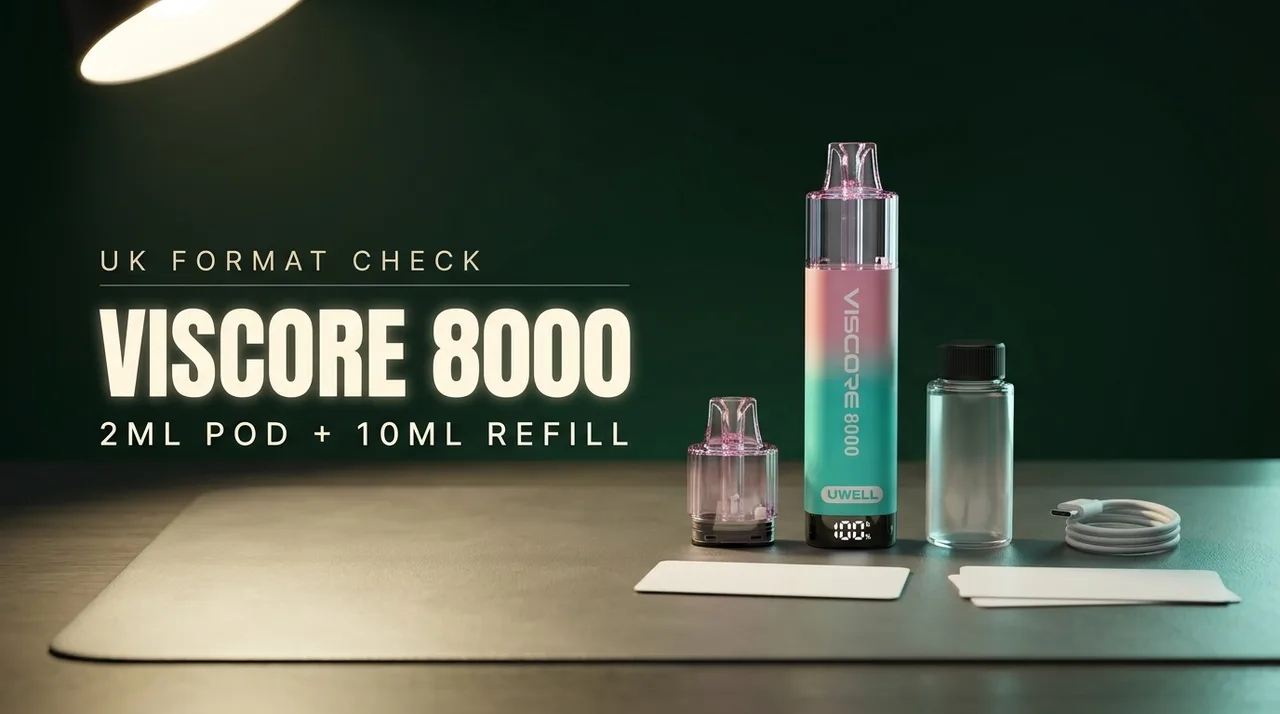 Uwell Viscore 8000 UK: how to check the 2ml pod and 10ml refill format