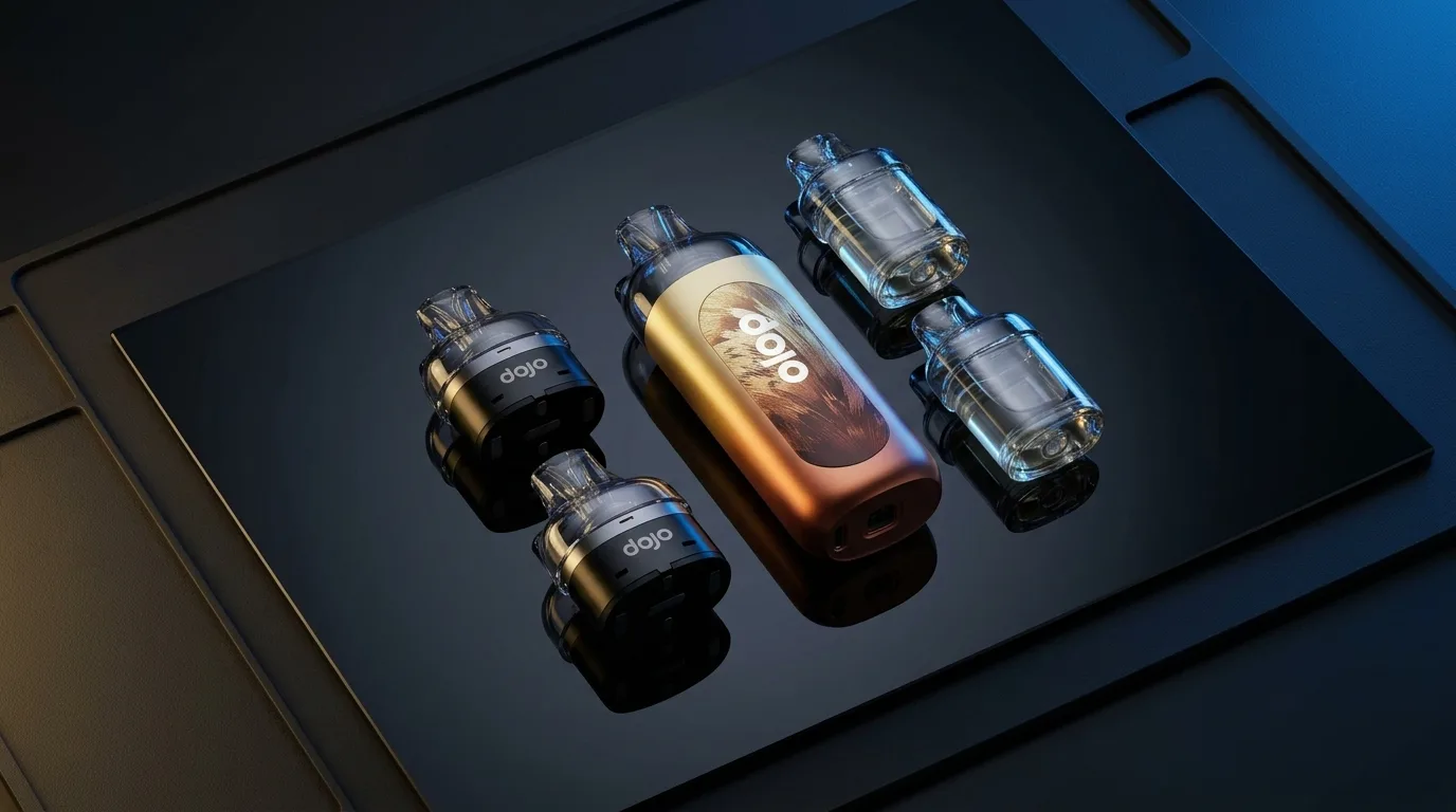 DOJO Blast 30K Pro device with separate pod and refill-container components